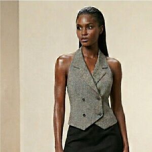 Worthington Women's Charcoal Double-Breasted Vest